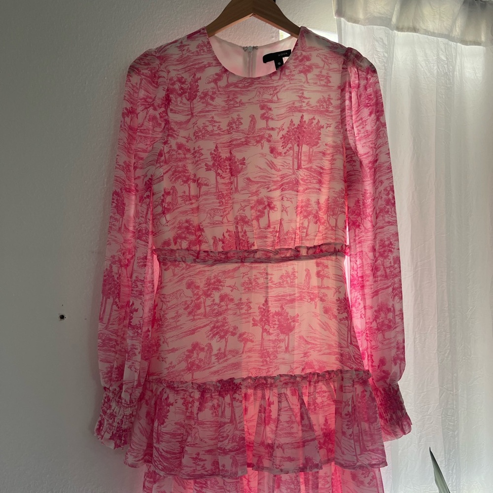 Aqua Pink and White Patterned Dress